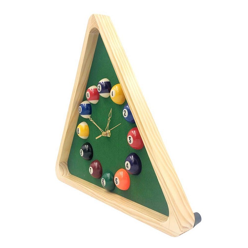 Billiard Quartz Clock with Solid Wood Frame Creative Wall Clock for Living Room,Bedroom