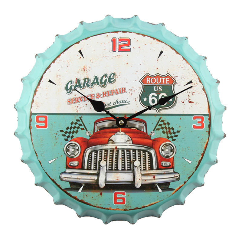 Vintage Bottle Wall Clock Living Room Creative Clock