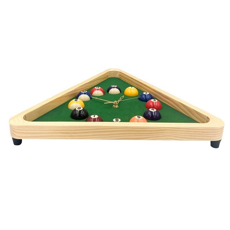Billiard Quartz Clock with Solid Wood Frame Creative Wall Clock for Living Room,Bedroom