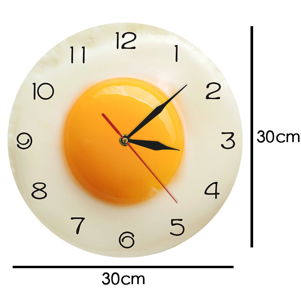 Creative Poached Egg Plastic Mirror Wall Clock