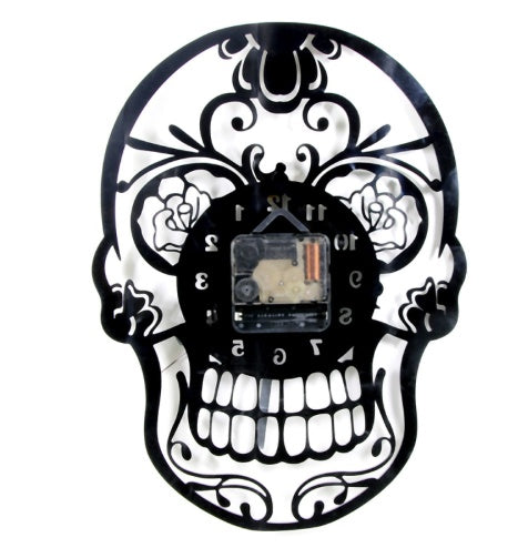 Flower Skull Retro Artist Home Wall Clock Quartz Decorative Clock