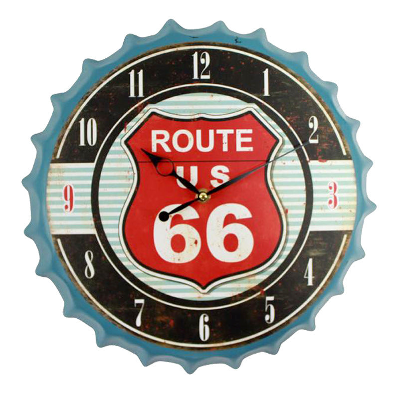 Vintage Bottle Wall Clock Living Room Creative Clock