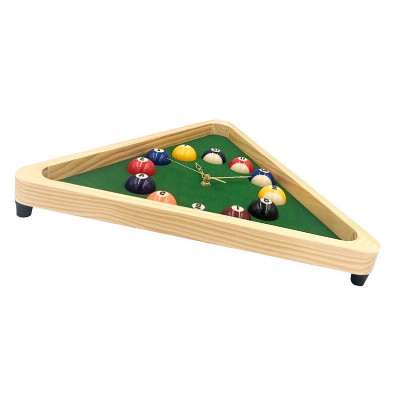 Billiard Quartz Clock with Solid Wood Frame Creative Wall Clock for Living Room,Bedroom