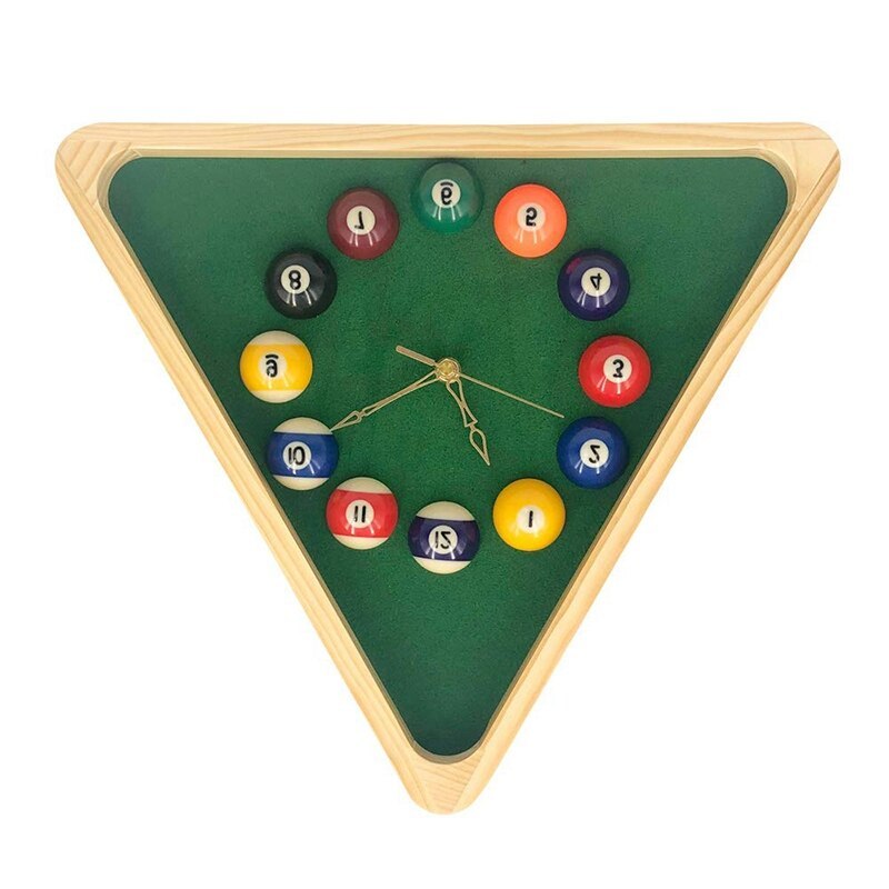 Billiard Quartz Clock with Solid Wood Frame Creative Wall Clock for Living Room,Bedroom